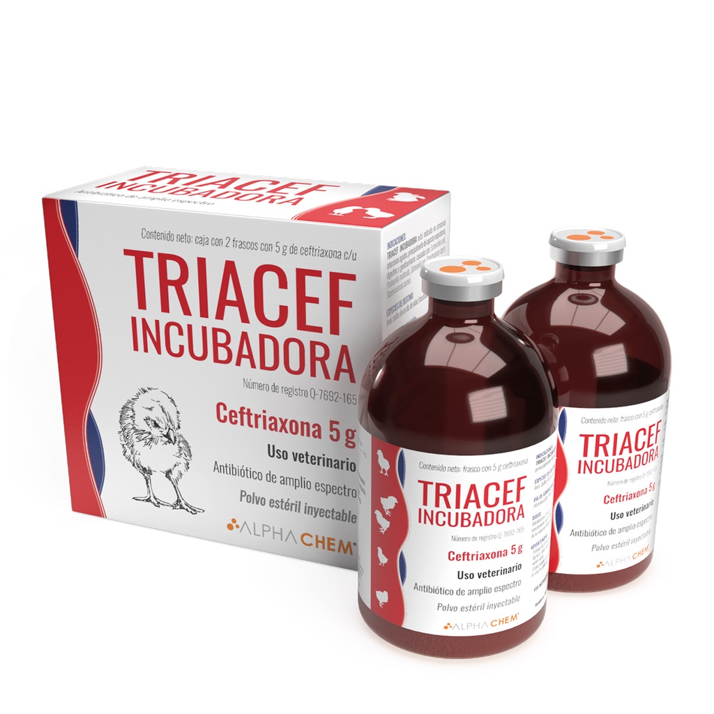 Triacef Incubadora C, 2 Frascos 5 g.