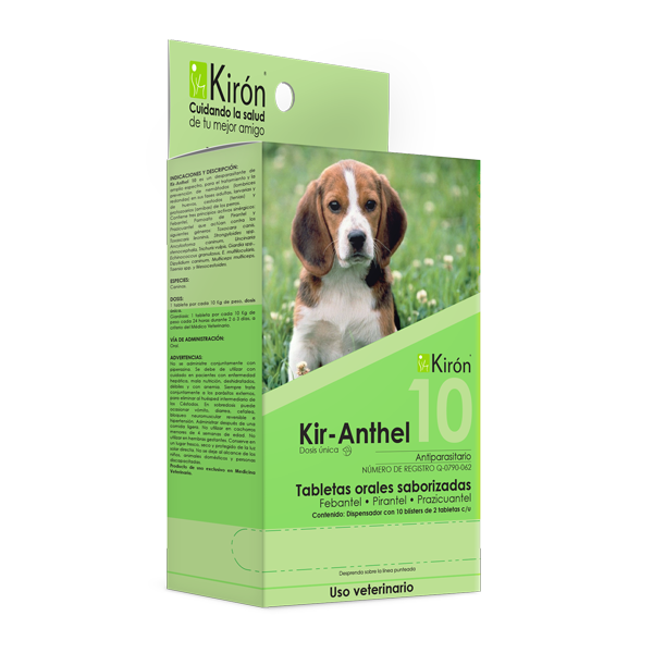 Kir-Anthel 10, Caja Dispensador de 10 Blisters de 2 Tabletas