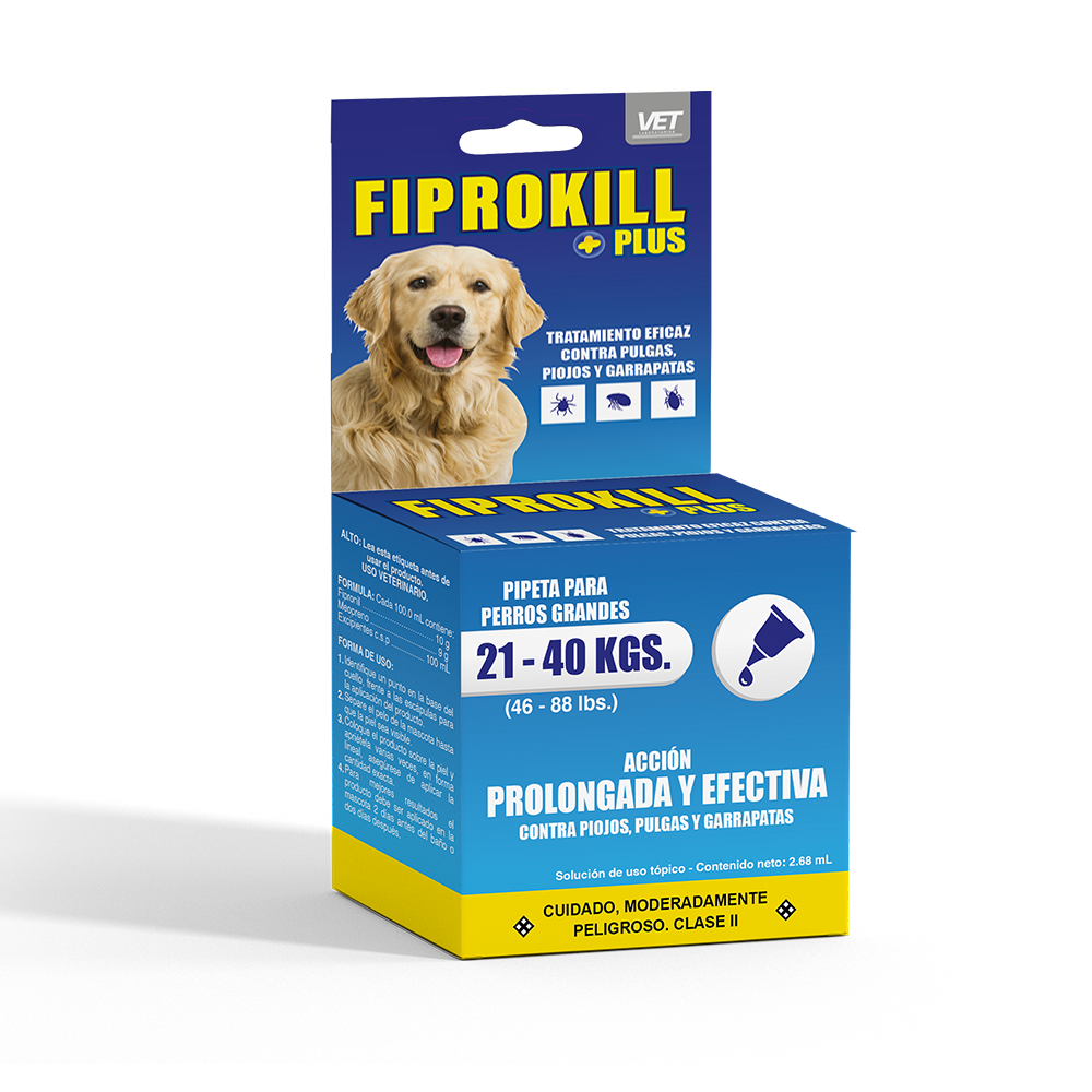 Fiprokill Plus Pipeta Antiparasitaria 2.68 ml. (Peso de 21 a 40 kg.)