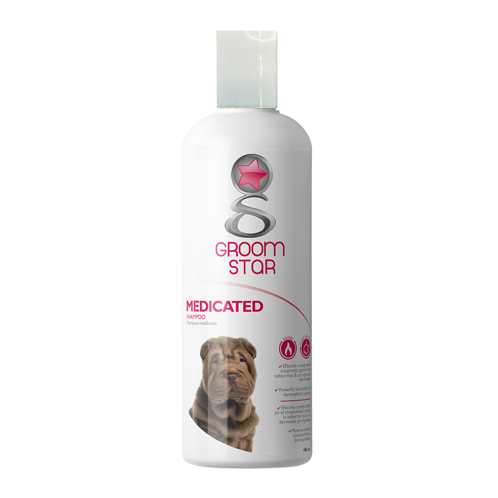 Groom Star Shampoo Medicado, 480 ml.