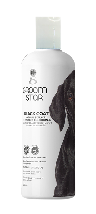 Groom Star Shampoo Pelo Negro, 240 ml.