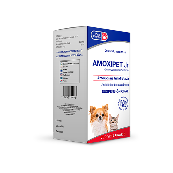 Amoxipet Jr, Suspension Oral, Frasco 15 ml.
