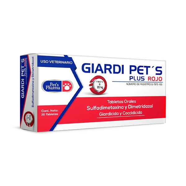 Giardi Pets Plus Rojo, Caja x 20 Tabletas