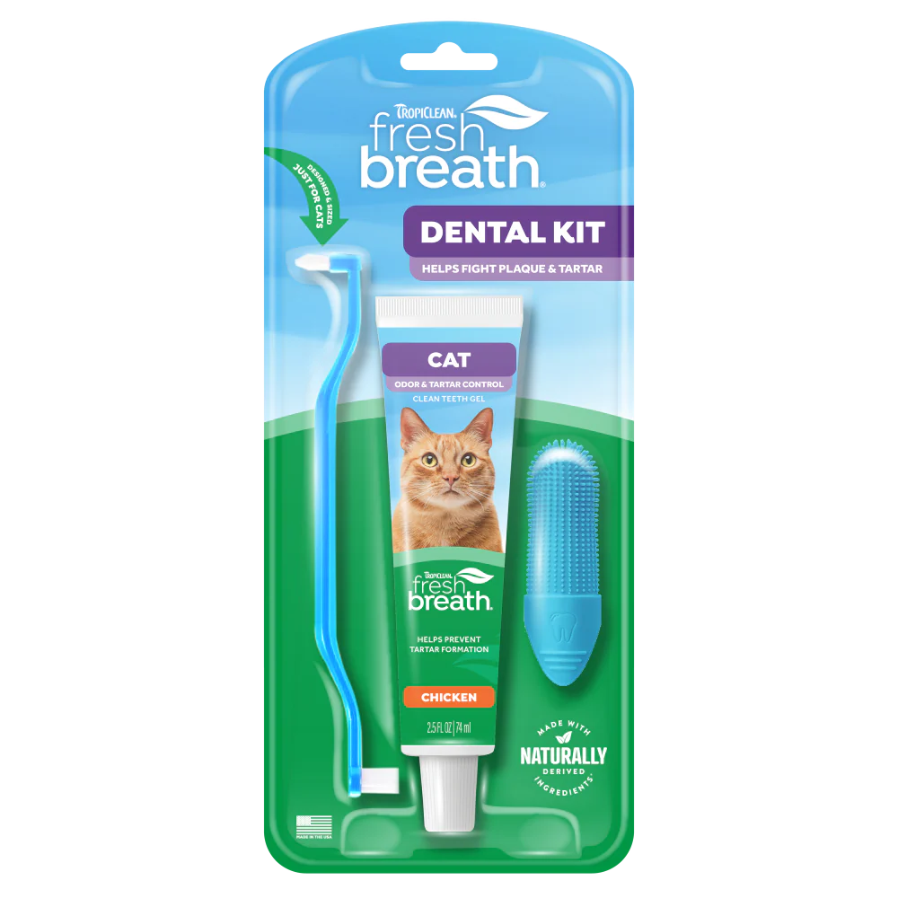 Kit Aliento Fresco Control de Sarro y Placa Gato (Cepillo+Dedal+Gel)