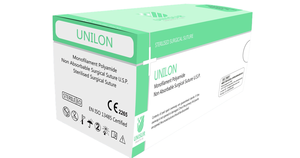 Sutura Quirurgica Unilon Monofilamento No Adsorbible USP 0, 12 uds.
