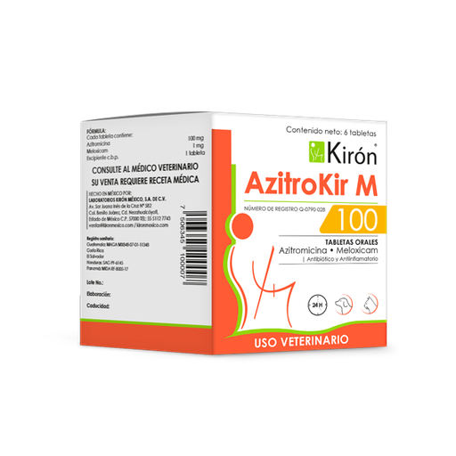 [7-506345-100007] AzitroKir M 100, Caja de 6 Tabletas