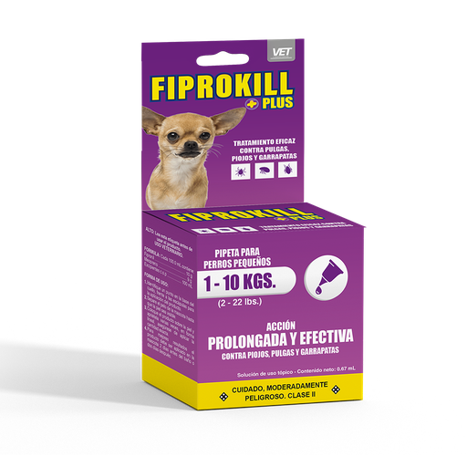 [7-401063-401248] Fiprokill Plus Pipeta Antiparasitaria 0.67 ml. (Peso de 01 a 10 kg.)