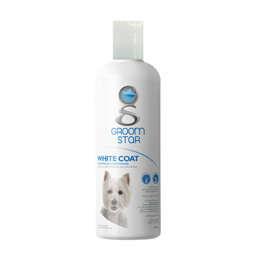 [7-401063-401927] Groom Star Shampoo Pelo Blanco, 240 ml.