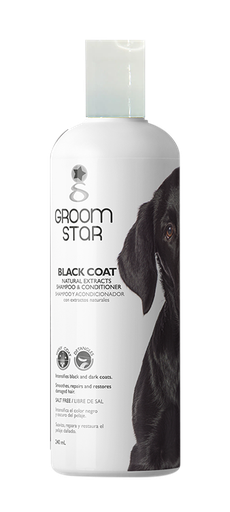 [7-401063-401934] Groom Star Shampoo Pelo Negro, 240 ml.