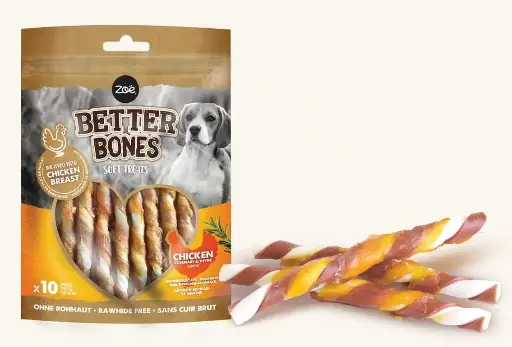 [022517-92765-6] Zeus Better Bones Twists Sabor Pollo Asado y Tomillo 10 unid.