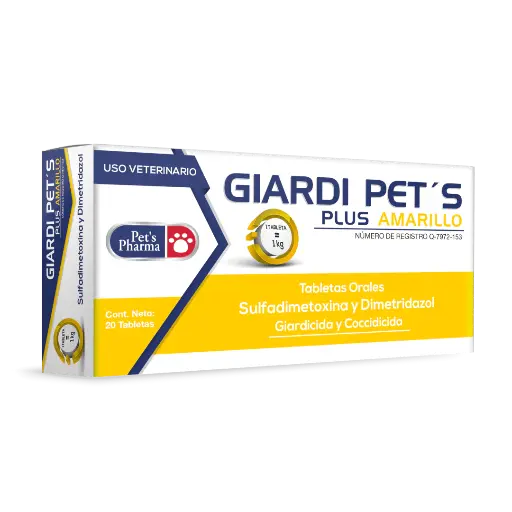 [7-506343-802996] Giardi Pets Plus Amarillo, Caja x 20 Tabletas