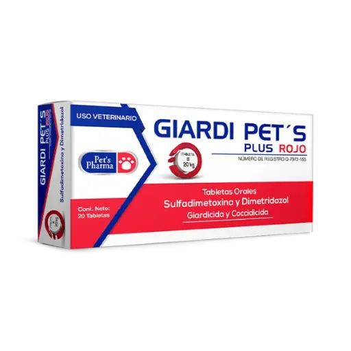 [7-506343-802972] Giardi Pets Plus Rojo, Caja x 20 Tabletas