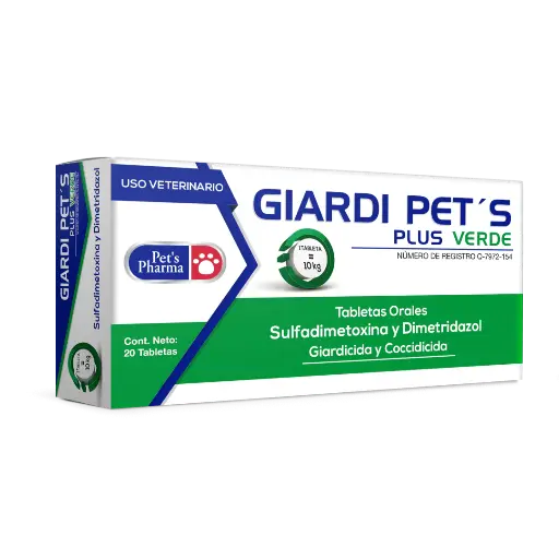 [7-506343-802989] Giardi Pets Plus Verde, Caja x 20 Tabletas