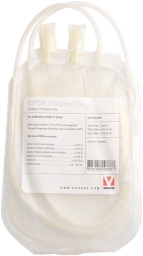 [230470] Bolsa CPDA para coleccion de sangre 500ml con aguja 1.6x40mm